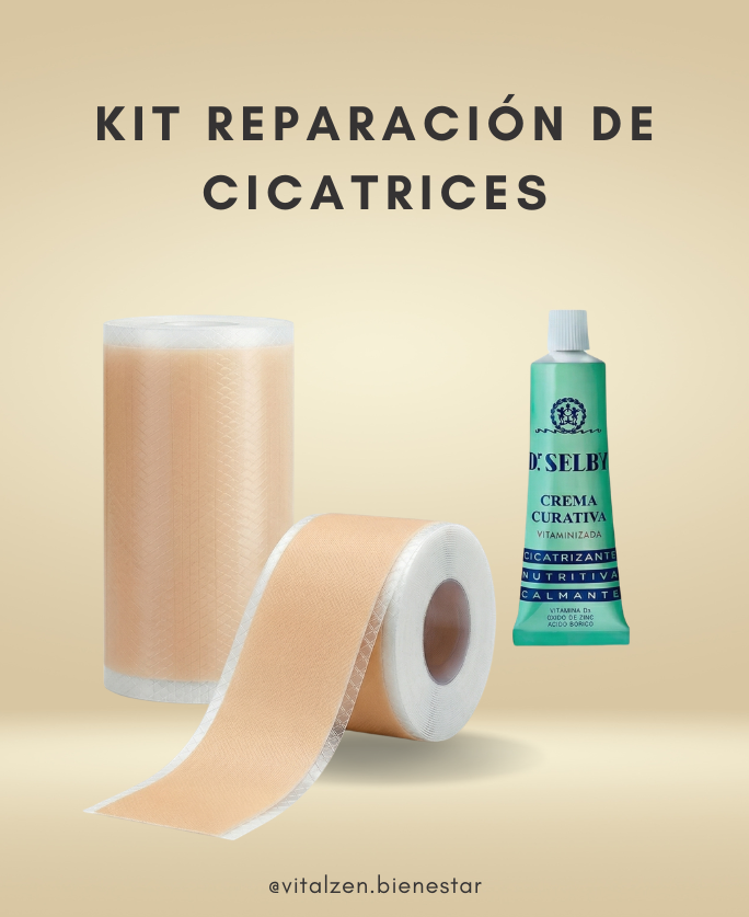 Kit Reparación de Cicatrices   Cinta Reductora + Crema Curativa